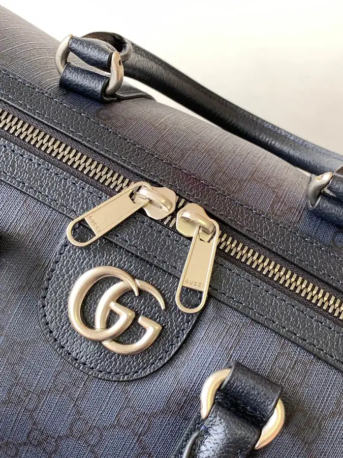 G Family Travel Bag Blue Series with GG Canvas and Leather