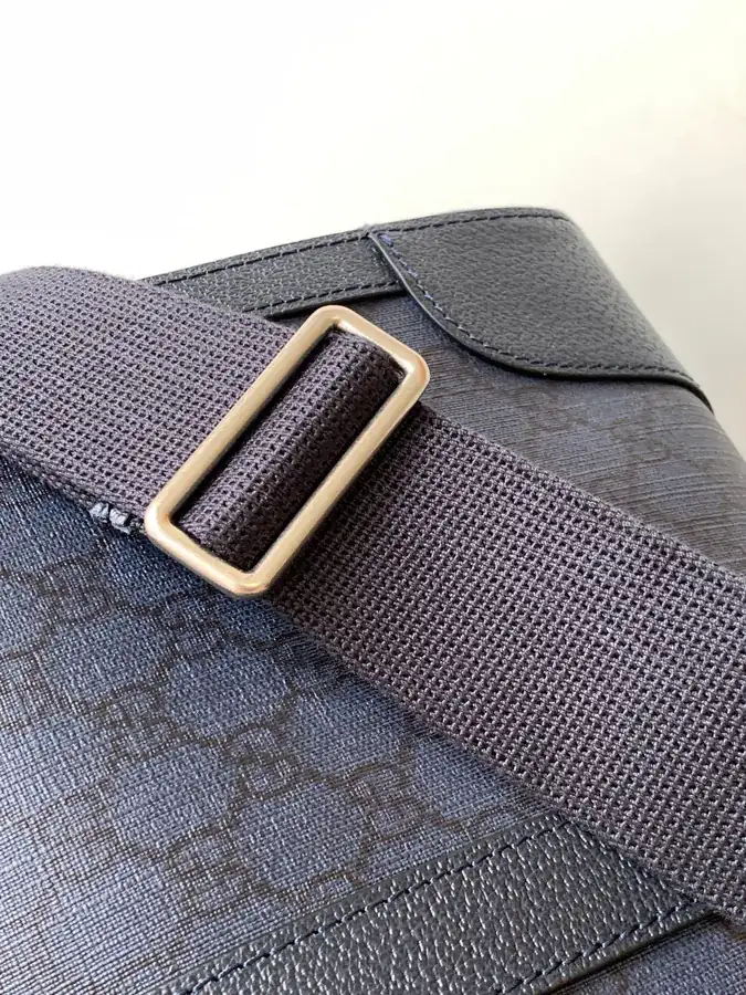 G Family Travel Bag Blue Series with GG Canvas and Leather