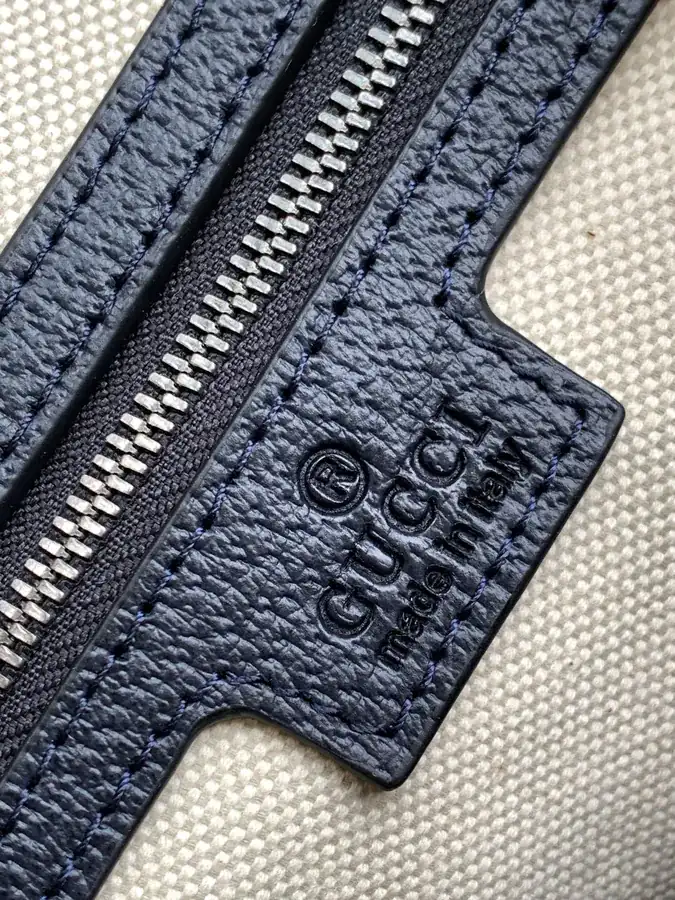 G Family Travel Bag Blue Series with GG Canvas and Leather