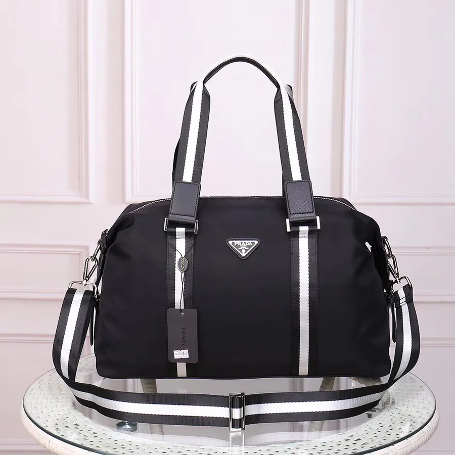 PRADA Official Briefcase Premium Waterproof Material, Handcrafted Details, 44.25.14cm