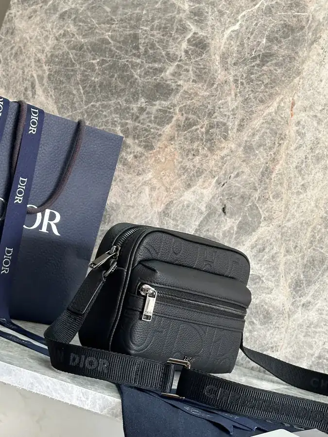 Rider 2.0 Zip Messenger Bag Mini Size, Black Calfskin