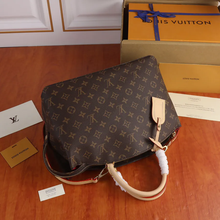 Petit Palais Tote Bag with Monogram Canvas and Leather Trim
