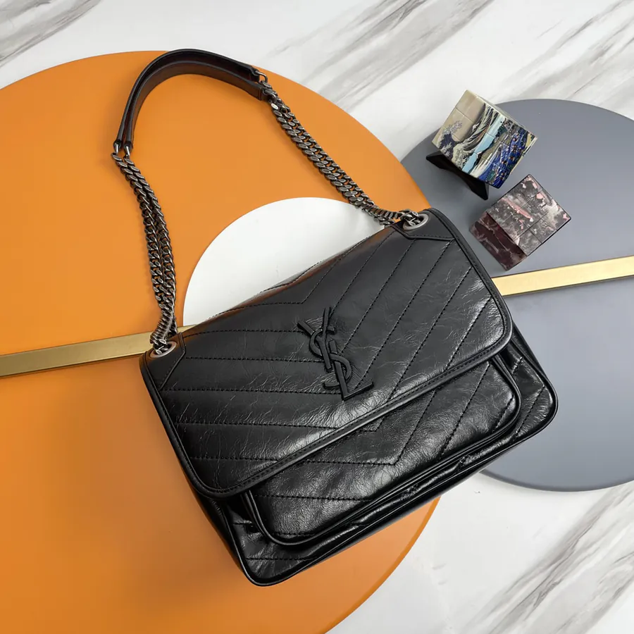 Niki Bucket Bag in Grained Calfskin