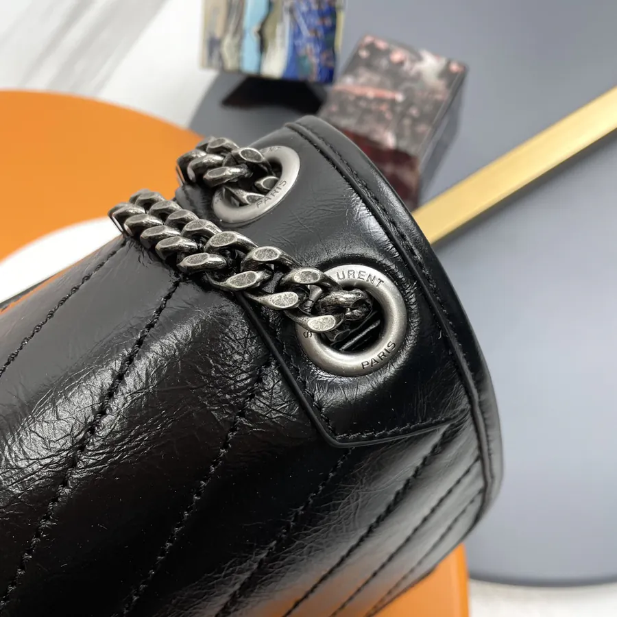 Niki Bucket Bag in Grained Calfskin
