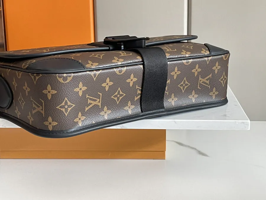 Archy Medium Briefcase with Monogram Macassar Canvas and Leather Trim