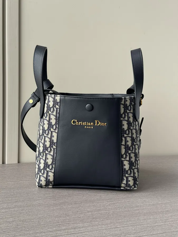 Signature Mini Handbag Blue Oblique Print