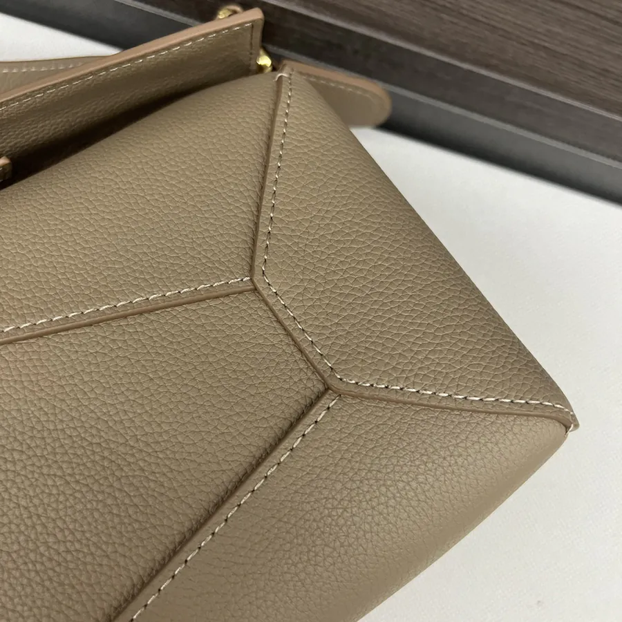 Puzzle Edge Handbag in Grained Calfskin