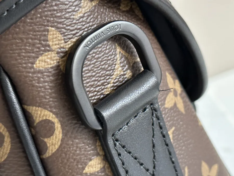 LV Trail Messenger Bag Classic Monogram Macassar Canvas with Leather Trim