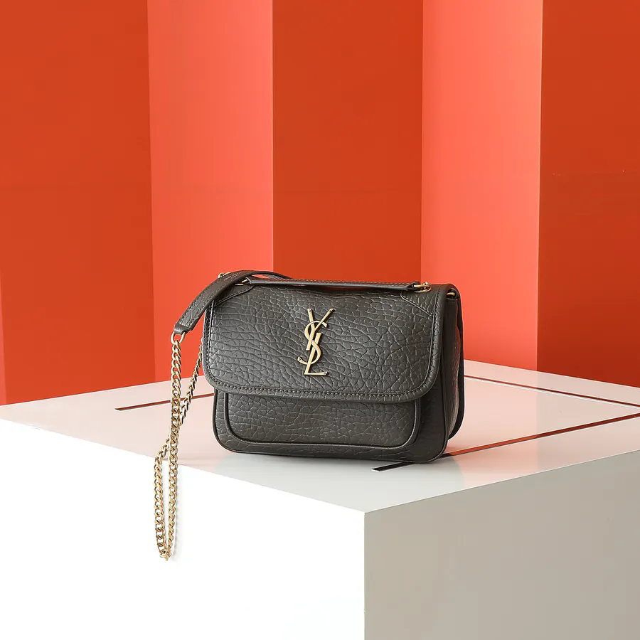 New NIKAI Mini Front Flap Handbag with Grained Calfskin