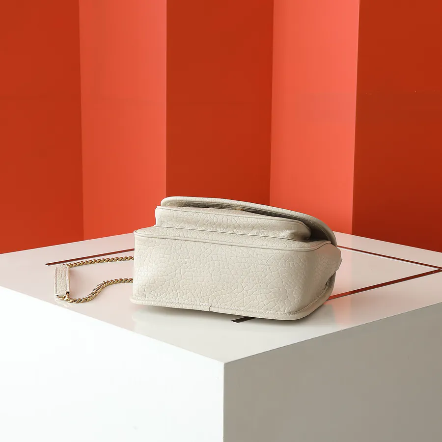 New Arrival NIKAI Mini Grained Calfskin Front Flap Handbag with Metal LE CASSANDRE