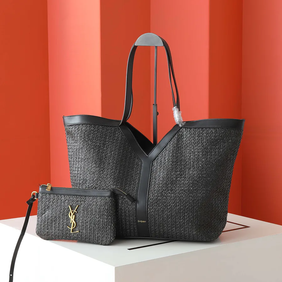 YSL Saint Laurent Grass Basket Mother and Daughter Tote Bag