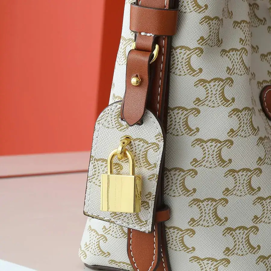 CELIN* Cuir Triome Small Bucket Bag with Logo