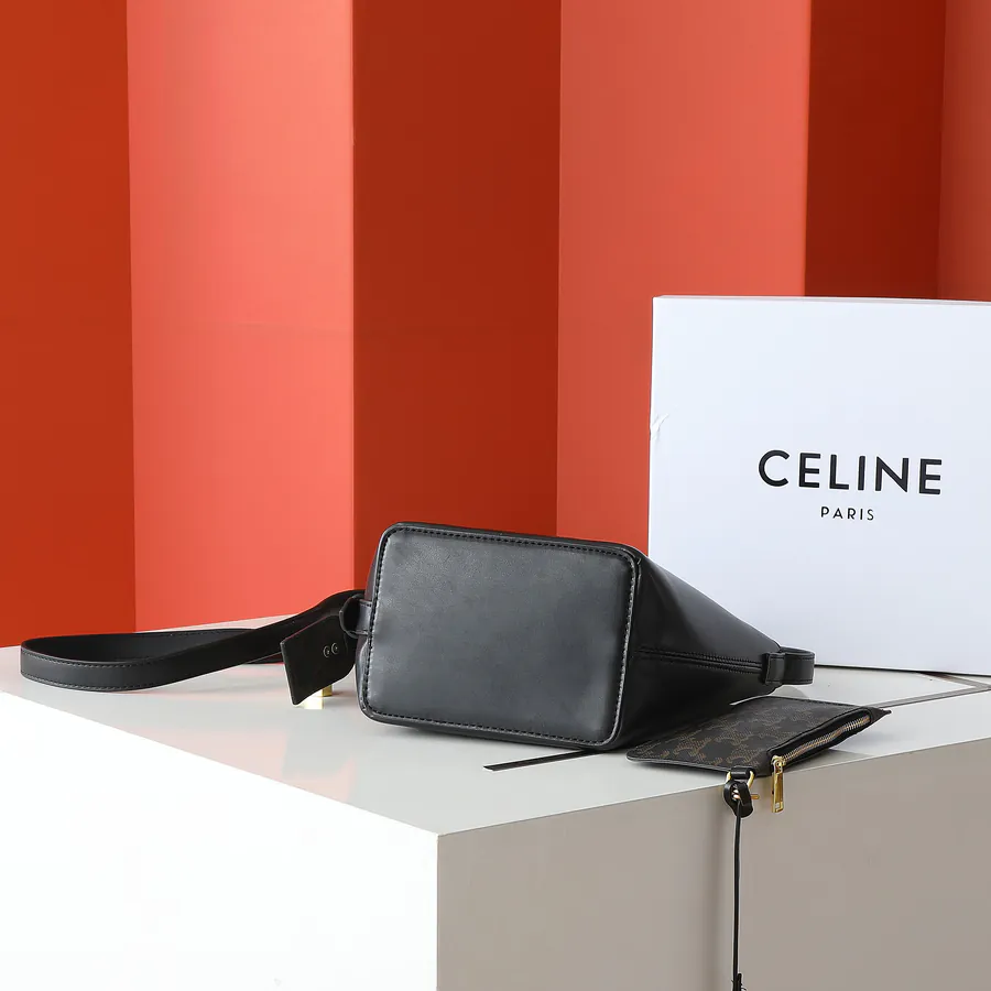 CELIN* Cuir Triome Small Bucket Bag with Logo