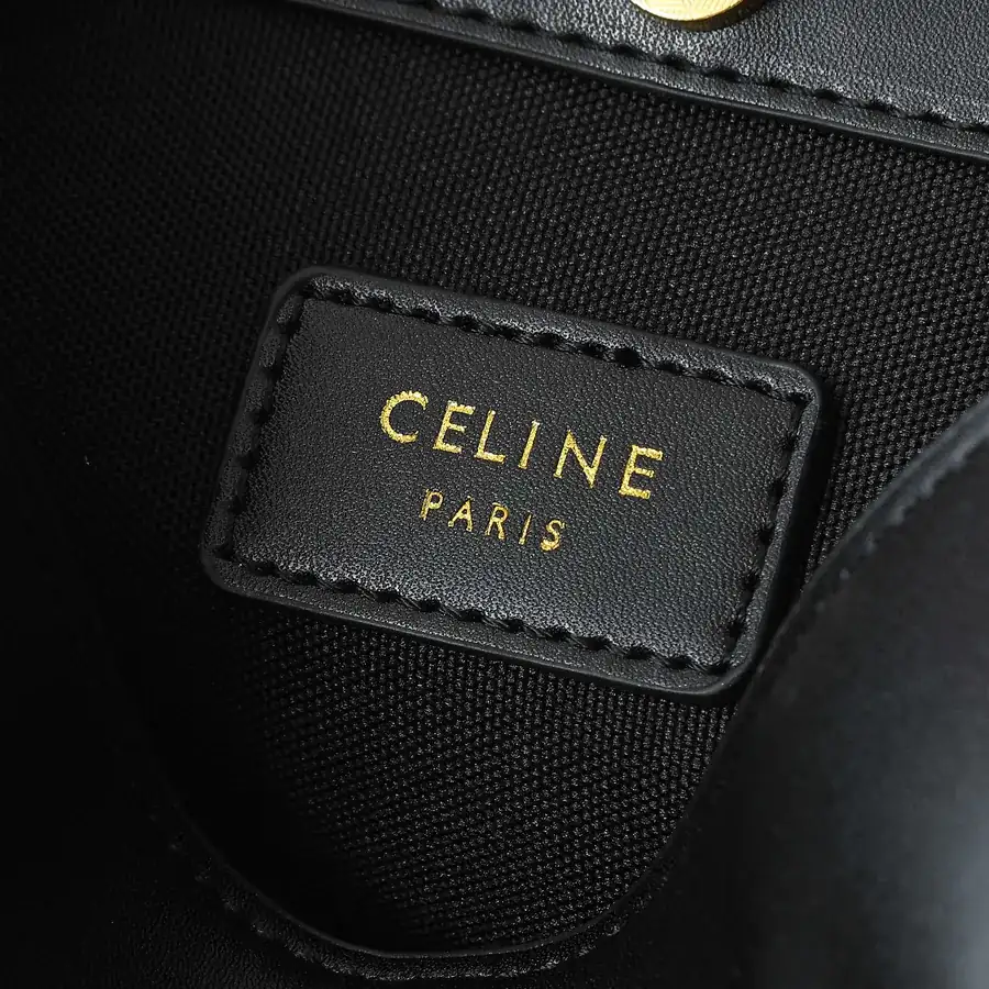 CELIN* Cuir Triome Small Bucket Bag with Logo