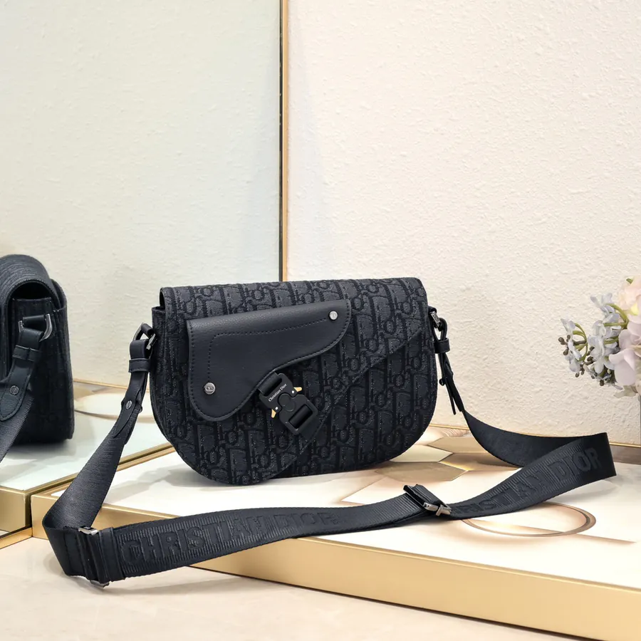 Black Satchel Messenger Bag 2024 Autumn Menswear Collection