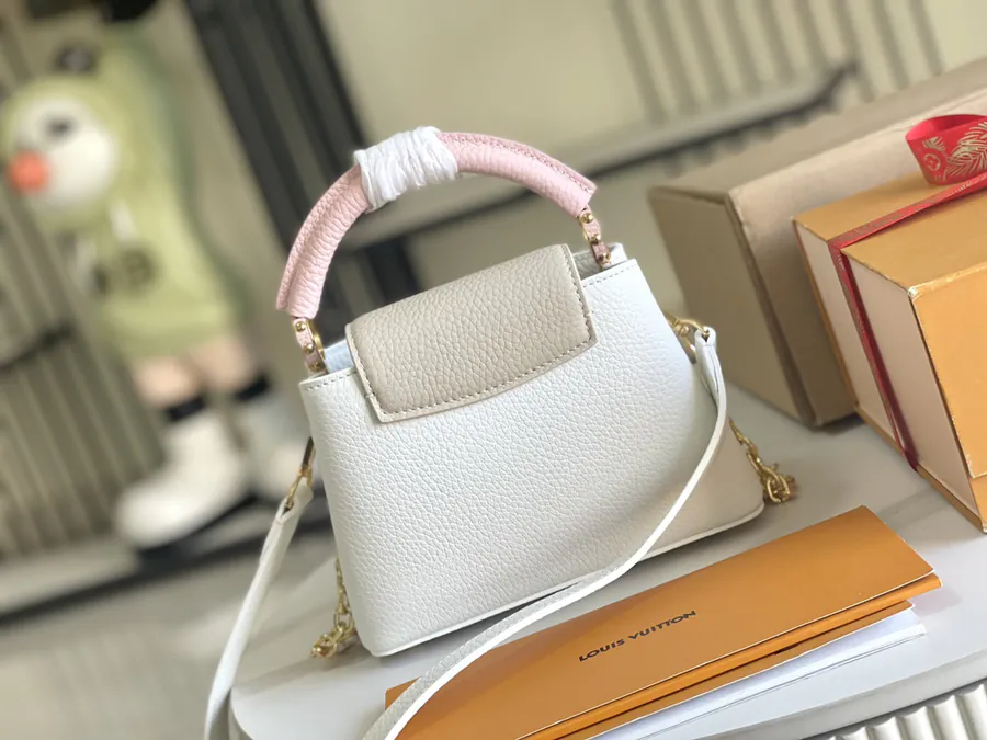 Capucines Mini Bag with Taurillon Leather and Floral Trim
