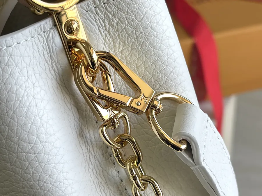 Capucines Mini Bag with Taurillon Leather and Floral Trim