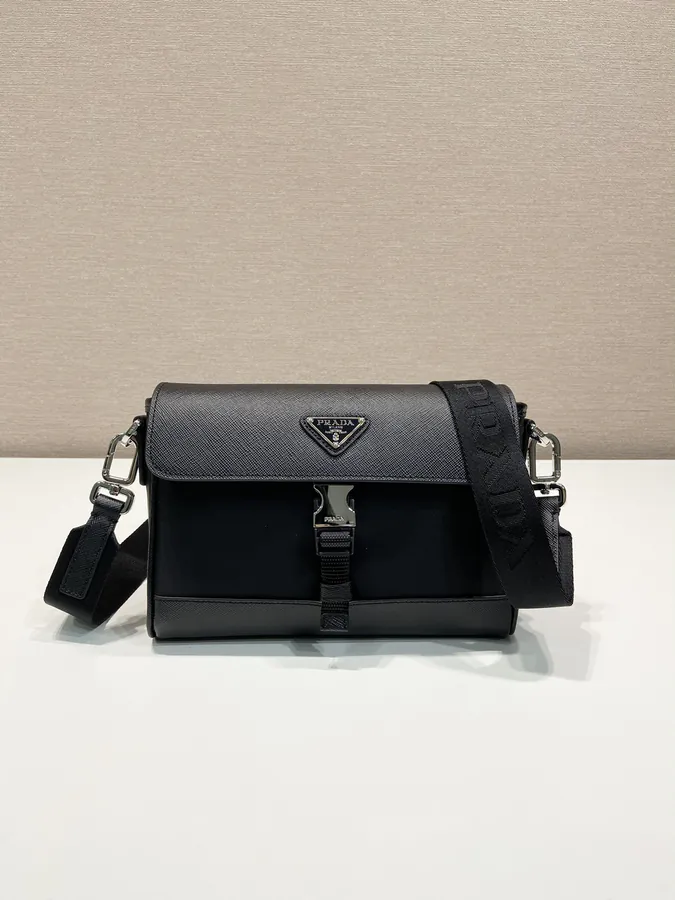 New Post Crossbody Bag Crosshatch Pattern