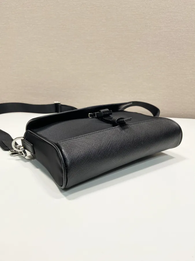 New Post Crossbody Bag Crosshatch Pattern