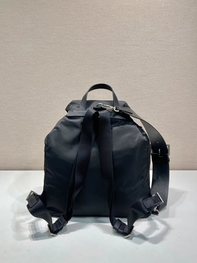 Re Nylon Double Shoulder Bag with Detachable Bright Strap