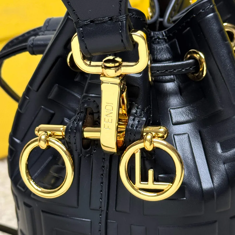 Fen's Latest Masterpiece Bucket Bag with Retro FF Letter Embossed Print