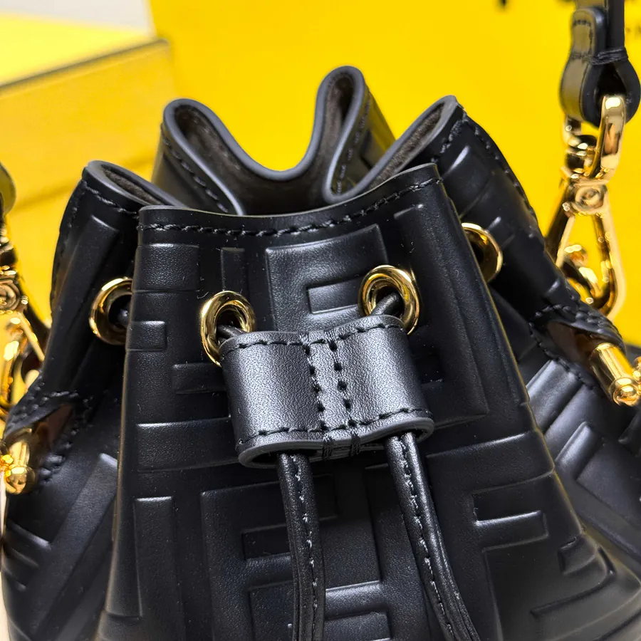 Fen's Latest Masterpiece Bucket Bag with Retro FF Letter Embossed Print