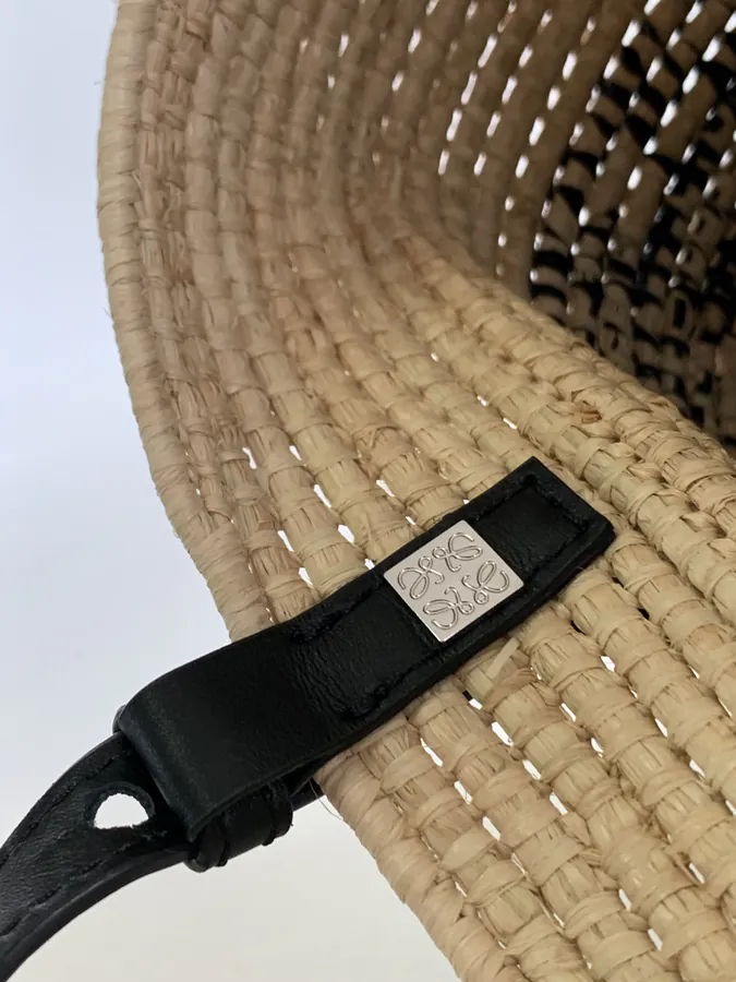 Löwe Gradient Henequen Fiber and Calfskin Square Basket Bag