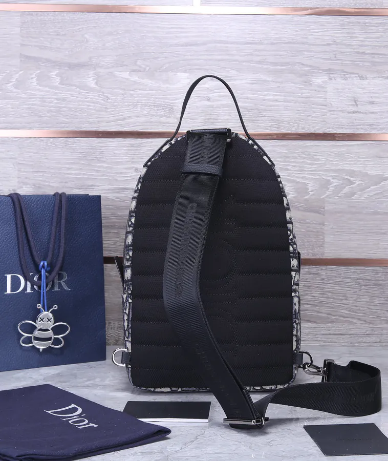 Rider Inspired Oblique Print Crossbody Backpack