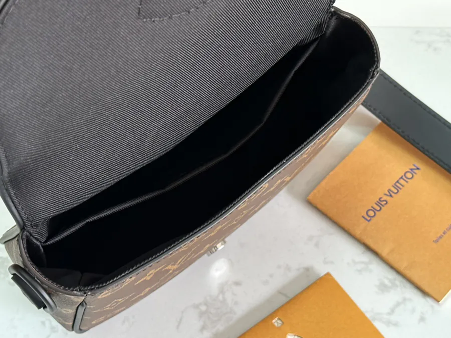 Montsouris Mini Messenger Bag with Leather Strap