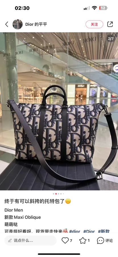 Dior Weekender 40 Bag Beige & Black Maxi Dior Oblique