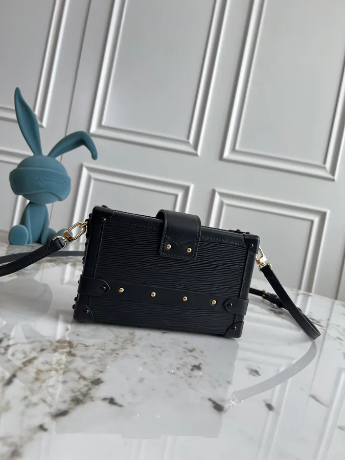 Petite Malle Handbag Classic Monogram Canvas, Premium Full Steel Hardware