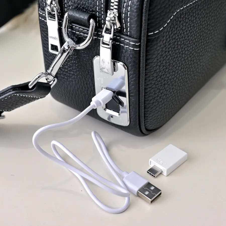 Hermes Men's Crossbody Bag Premium Calfskin, Elegant Hardware