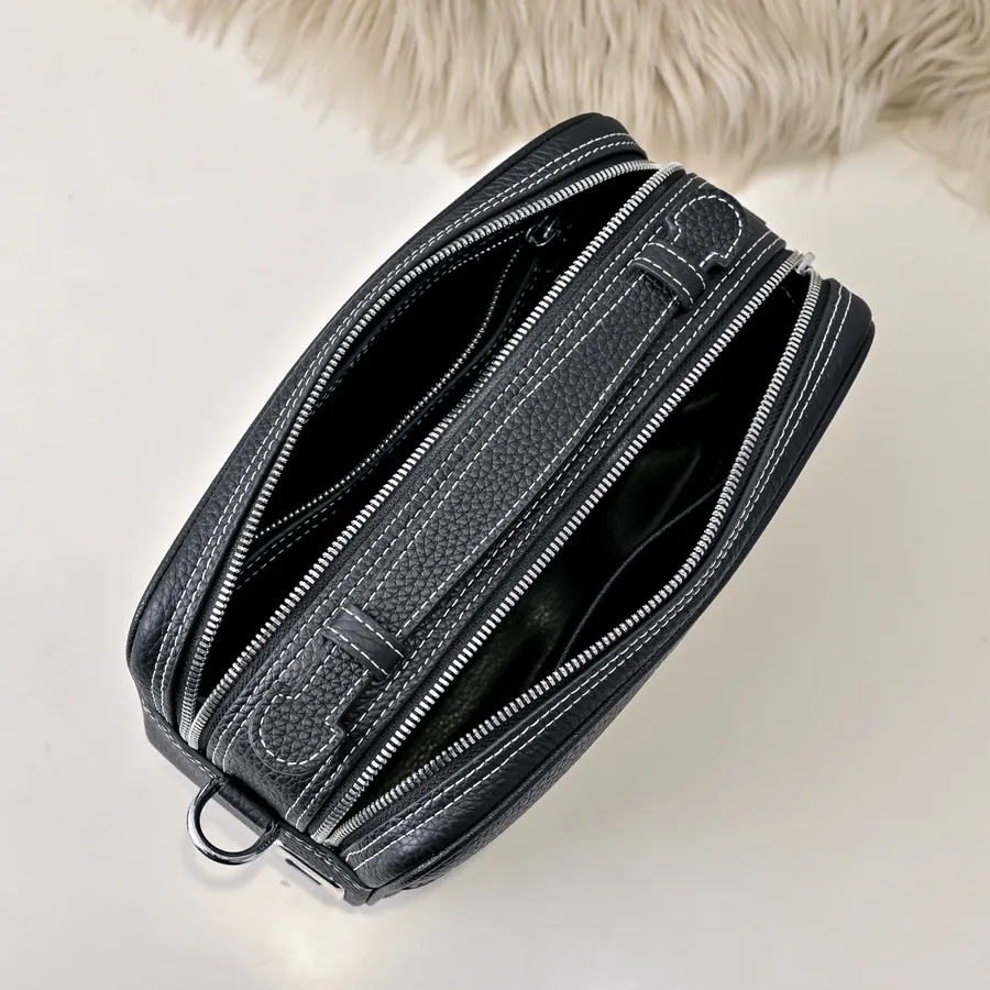 Hermes Men's Crossbody Bag Premium Calfskin, Elegant Hardware