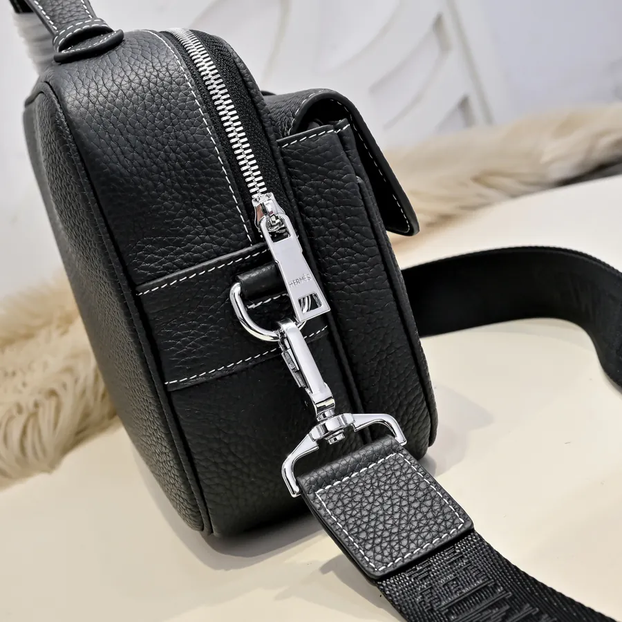 Hermes Men's Crossbody Bag Premium Calfskin, Comfortable Fit