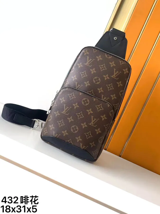 Avenue Shoulder Bag with Damier Infini Classic Black Pattern
