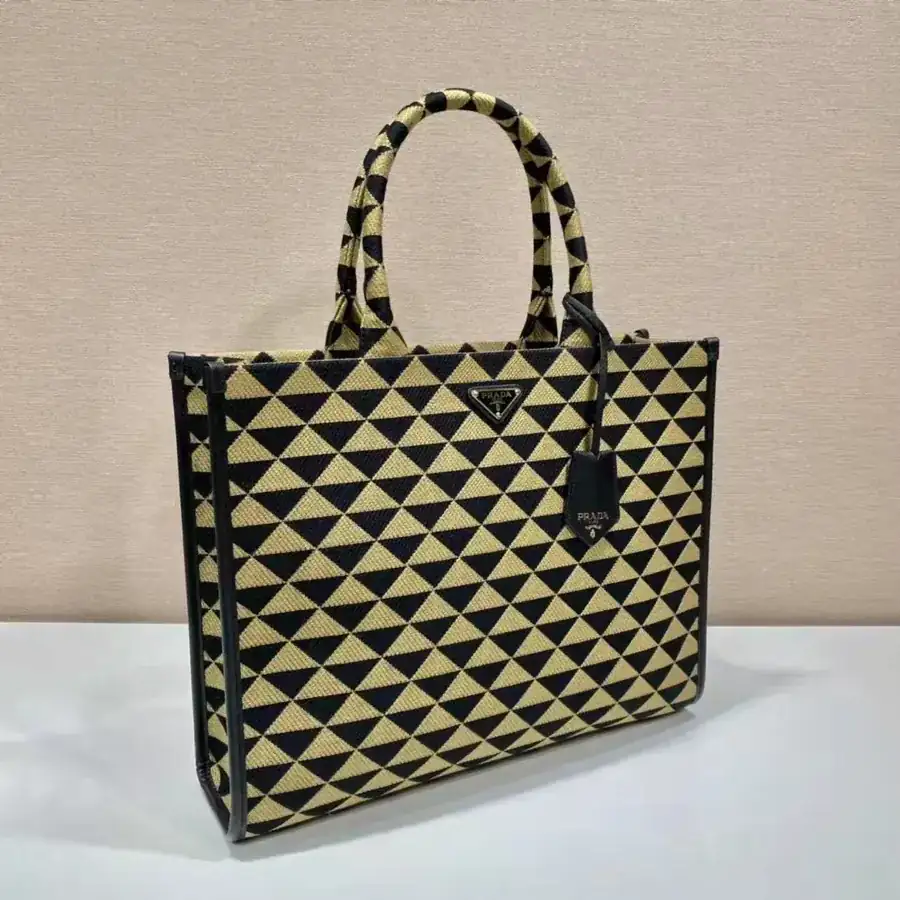 Coco Bucket Bag in Saffiano Leather and Embroidered Fabric