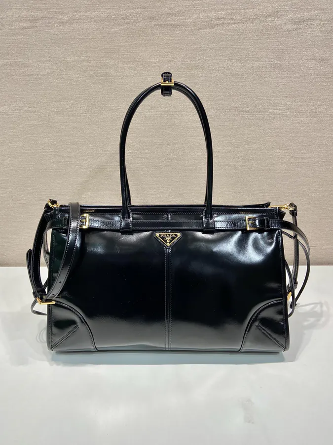 LusSolf Oil Leather Bucket Bag Large