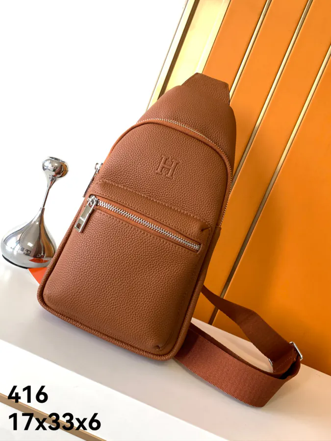 Original 416 Black Premium Full Grain Calfskin Top Chest Bag