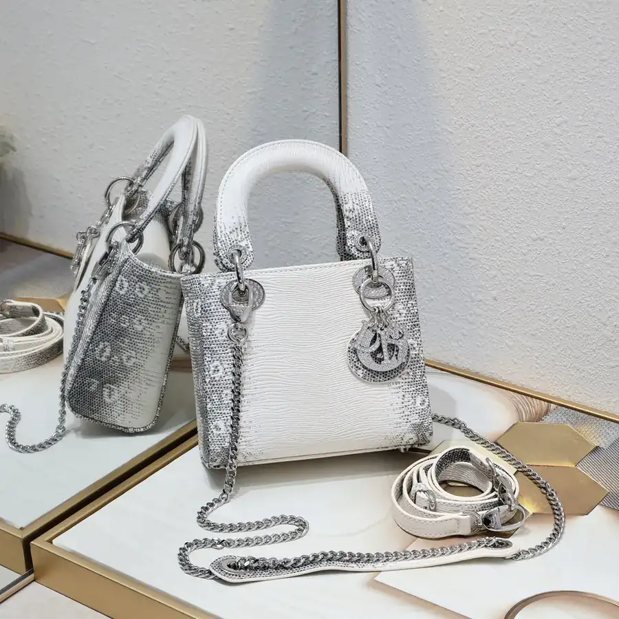 Mini Lady Classic Diamond Three Compartment Clutch