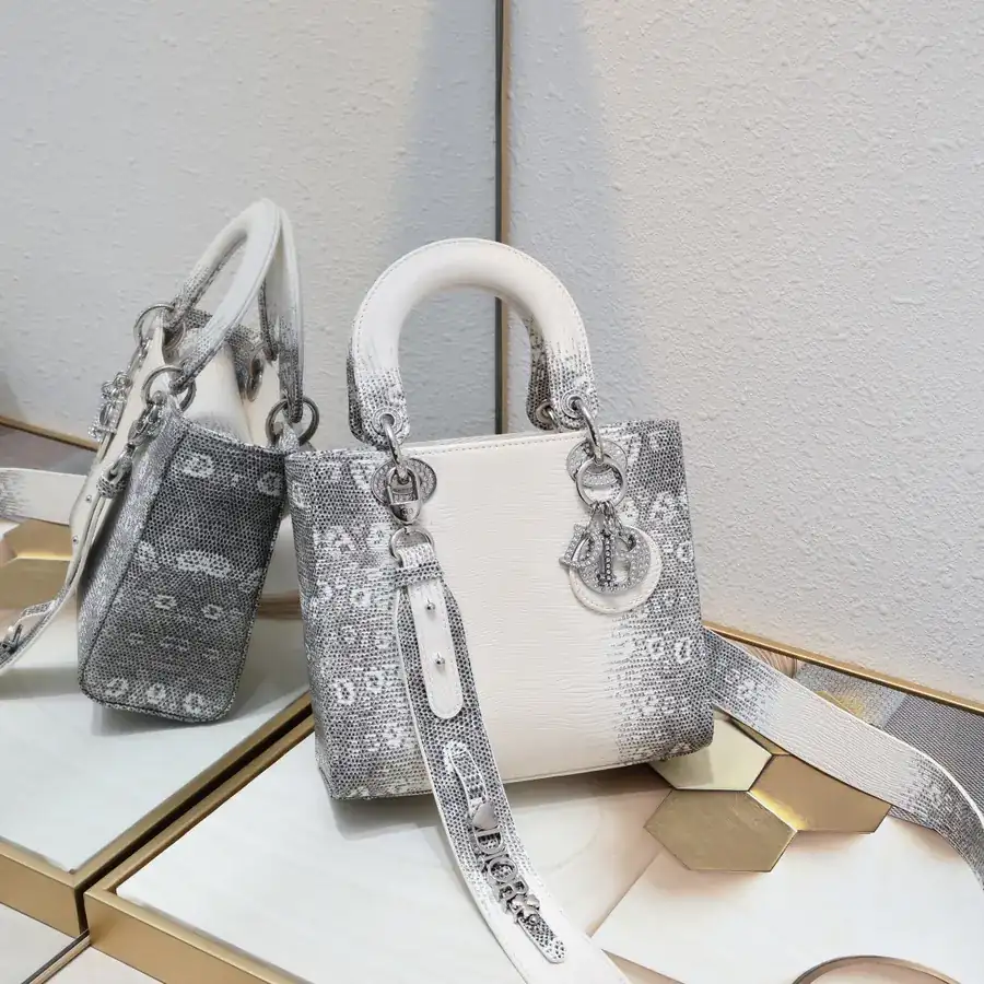 Lady Dio.r Four Compartment Diamond Bucket Bag