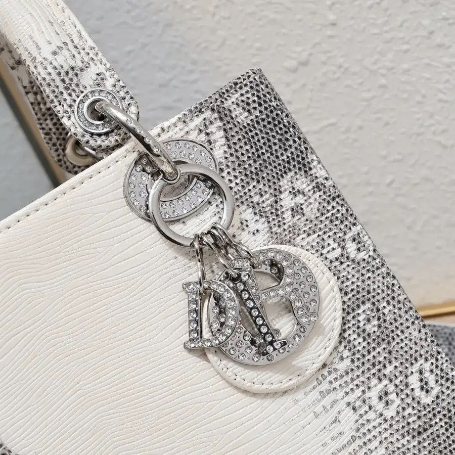 Lady Dio.r Four Compartment Diamond Bucket Bag