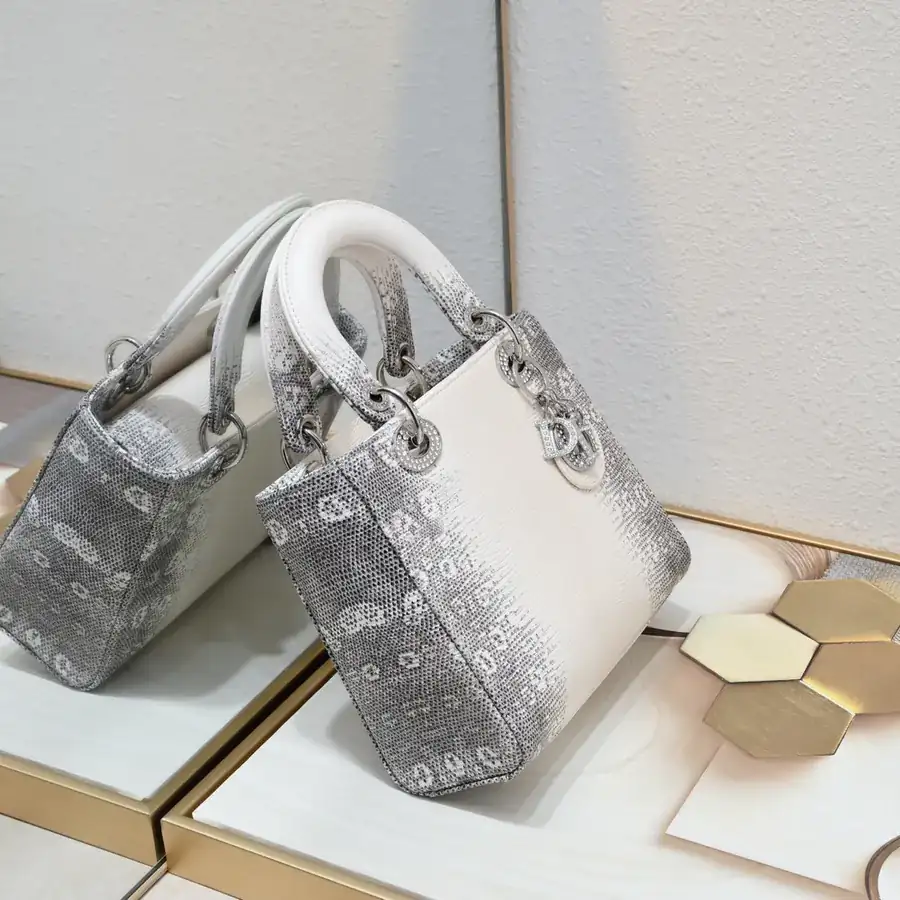 Lady Dio.r Four Compartment Diamond Bucket Bag