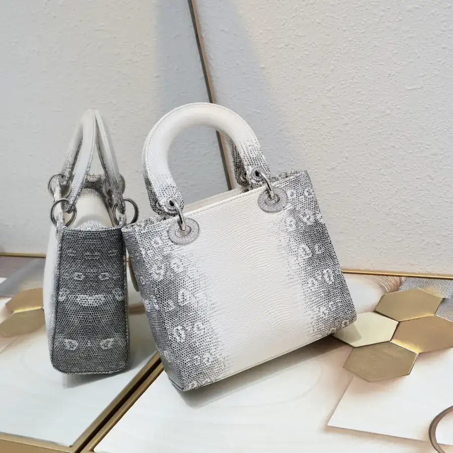 Lady Dio.r Four Compartment Diamond Bucket Bag