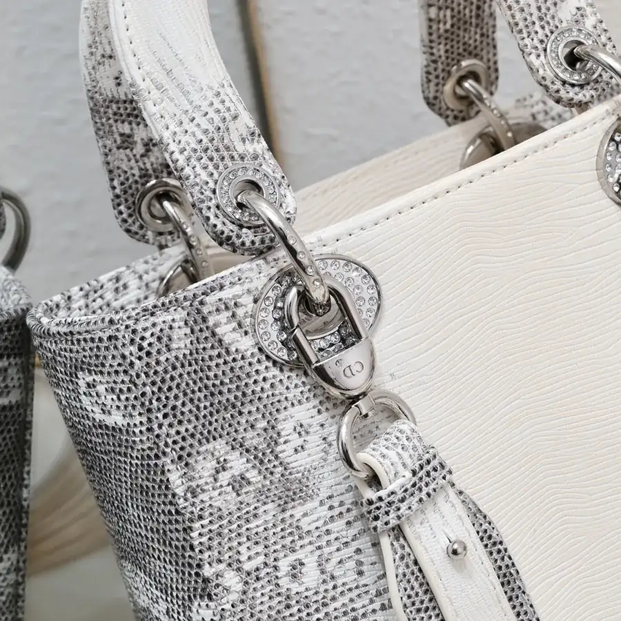 Lady Dio.r Four Compartment Diamond Bucket Bag
