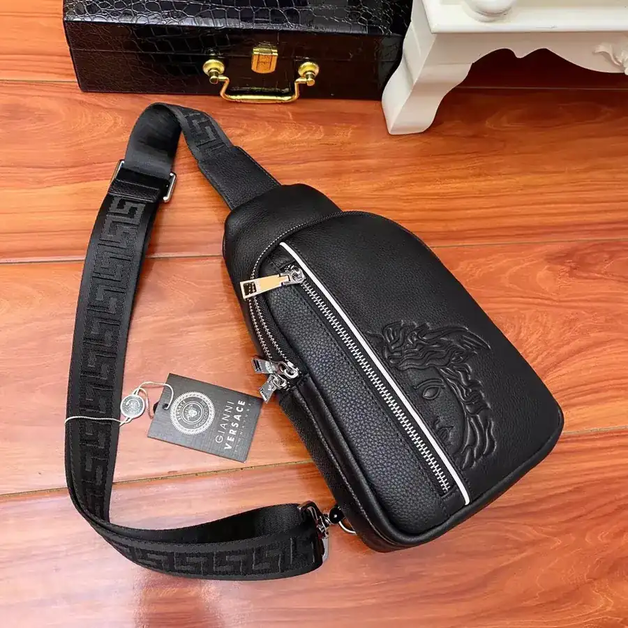 Versace Medusa Half Face Tote with Multiple Compartments