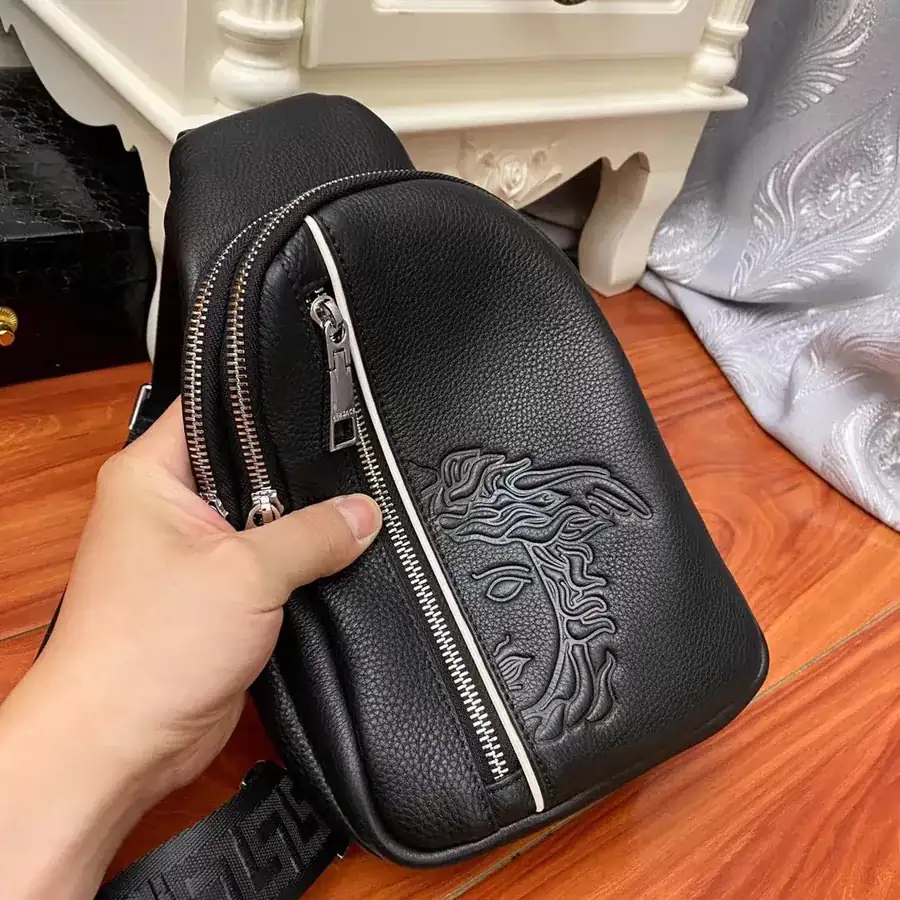 Versace Medusa Half Face Tote with Multiple Compartments