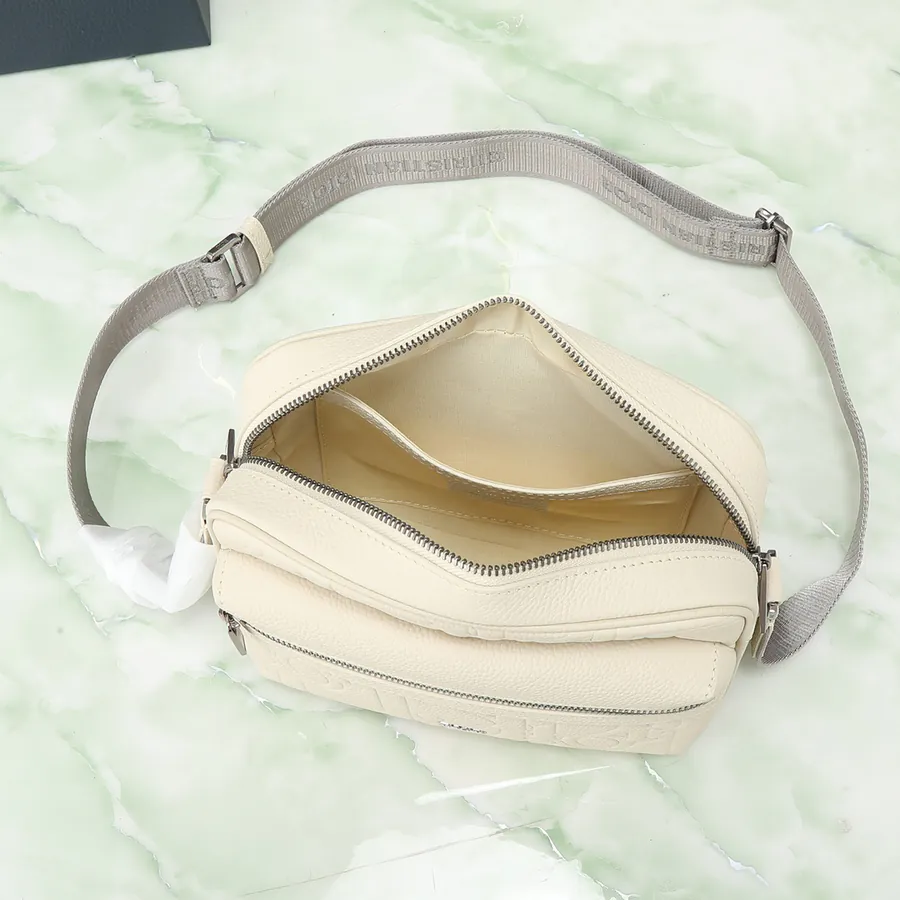 Rider 2.0 Zip Messenger Bag Gravity Print Leather and Grained Calfskin
