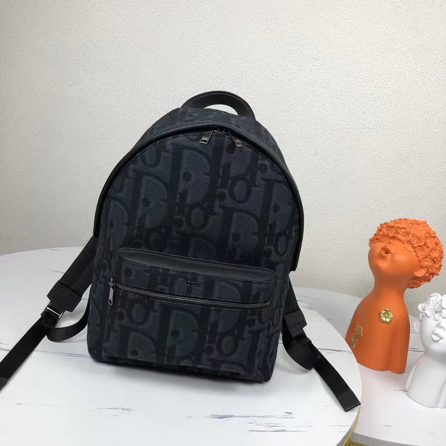 Rider Bucket Bag in Black Grained Calfskin