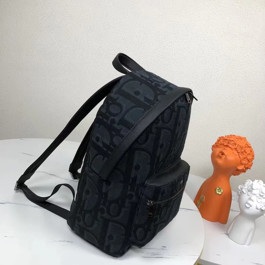 Rider Bucket Bag in Black Grained Calfskin