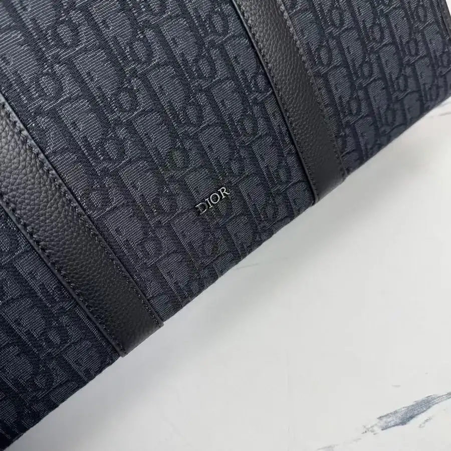 East West Handbag Black Oblique Print and Grained Calfskin